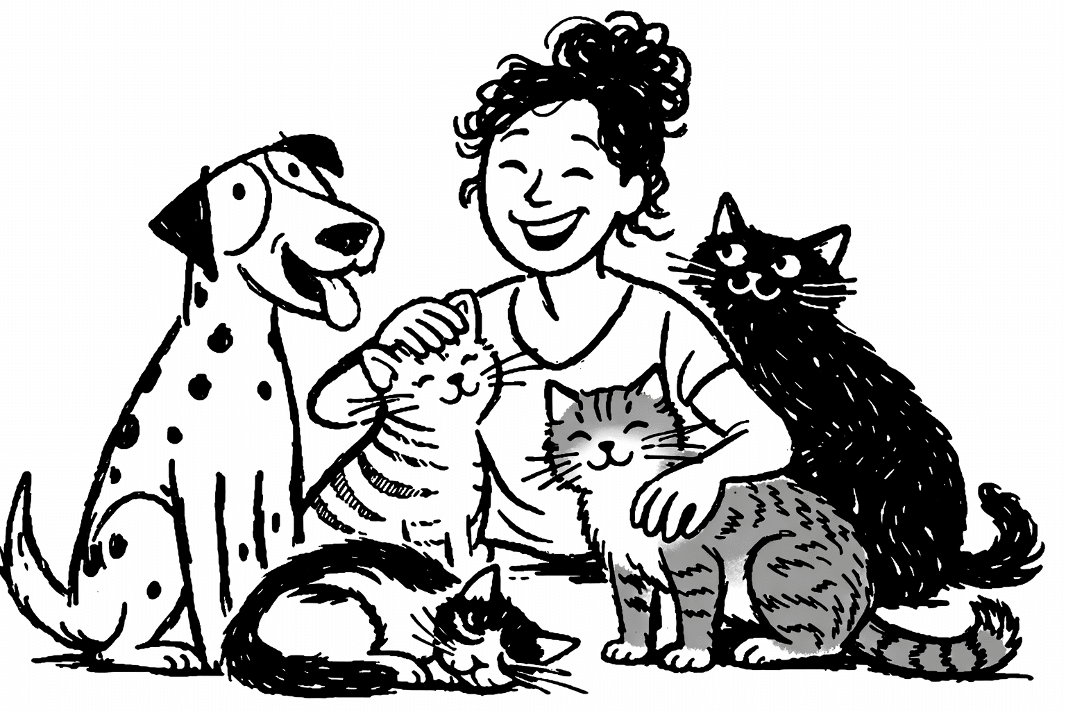 Pet sitter with pets